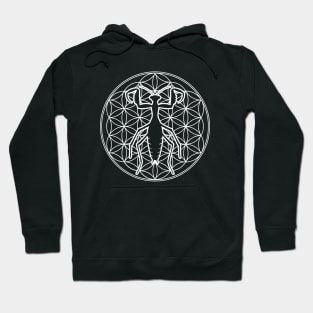 Praying Mantis and Flower of Life Sacred Geometry - V2 Hoodie